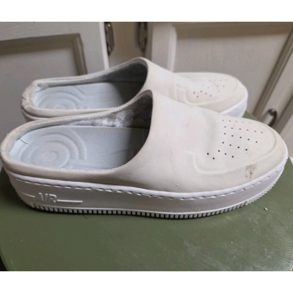 Air Force One XX Love White Mule Closed Toe‎ Slides Women's US 8M